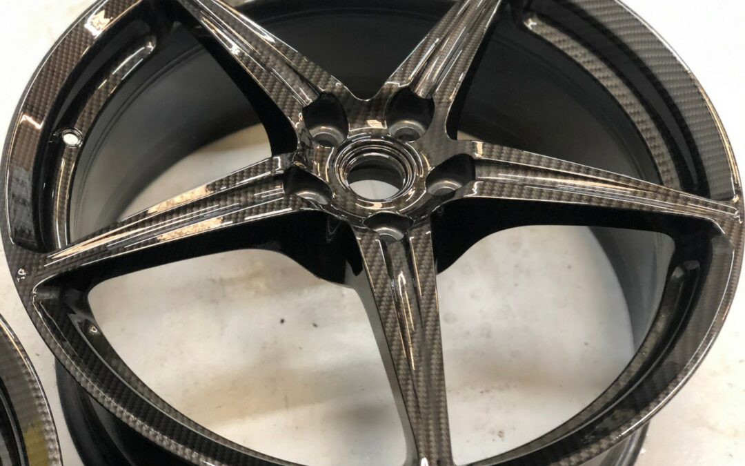 Ferrari wheels hydro dipped in carbon fibre