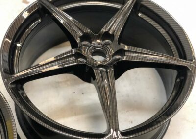 Ferrari wheels hydro dipped in carbon fibre