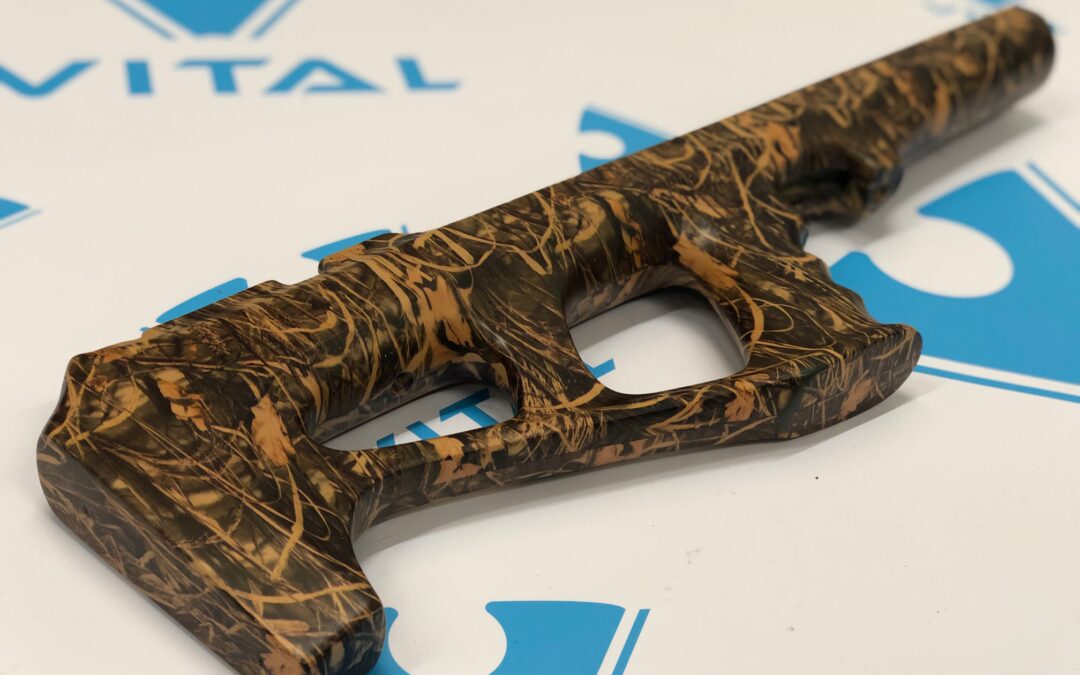 Gun rifle stock hydro dipped in realtree camo