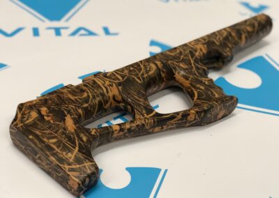 Gun rifle stock hydro dipped in realtree camo
