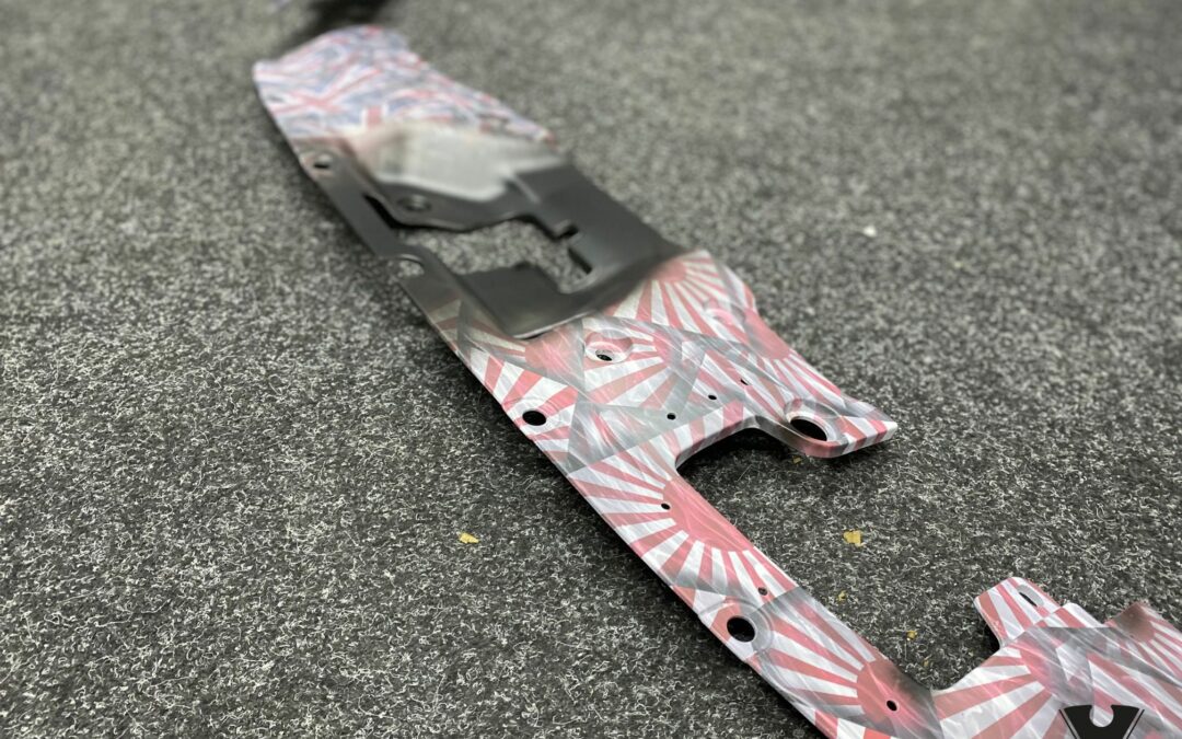 Engine Bay Hydro Dipped in a Custom Designed Japanese and Union Jack flags