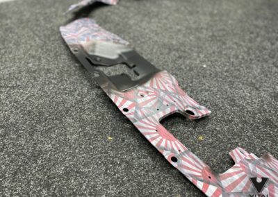 Engine Bay Hydro Dipped in a Custom Designed Japanese and Union Jack flags