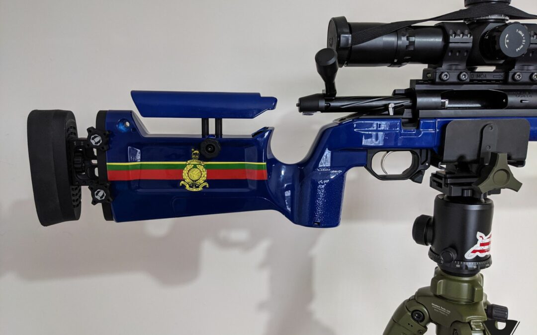 Gunstock Custom Painted in Blue Military Design