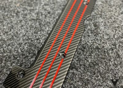 Honda Civic Type-R Spark Plug Cover Hydro Dipped in Carbon Fibre with Red Detail