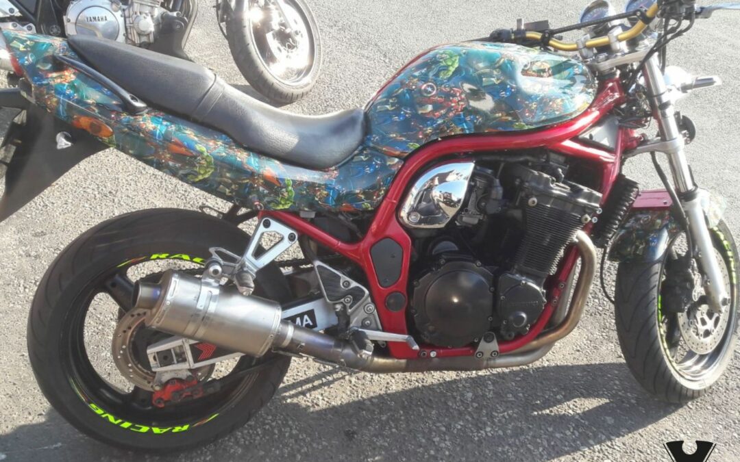 Motorcycle Hydro Dipped in Avengers