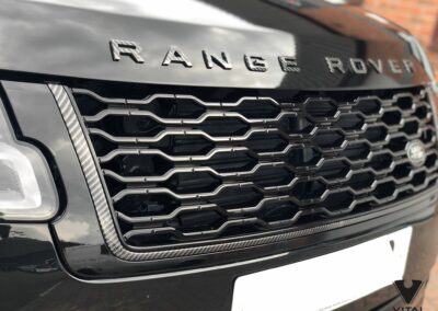 Range Rover with hydro dipped carbon exterior & gloss black alloys