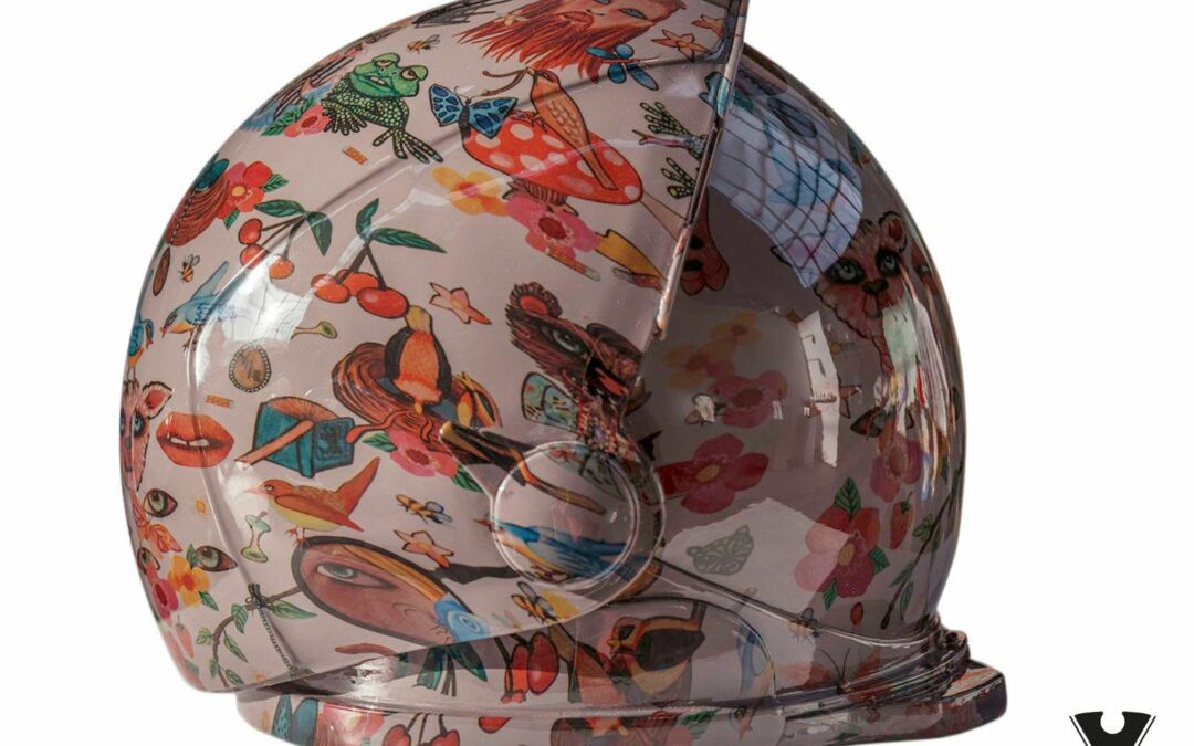 Custom Astronaut Helmet Hydro Dipped in Unskilled Worker