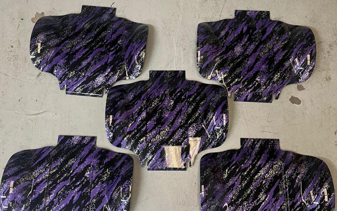 Mobility Panels Hydro Dipped In Purple Marble Splash