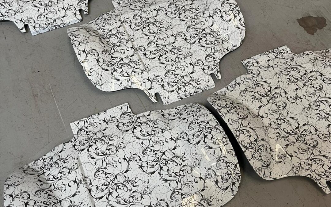 Mobility Panels Hydro Dipped In White Floral