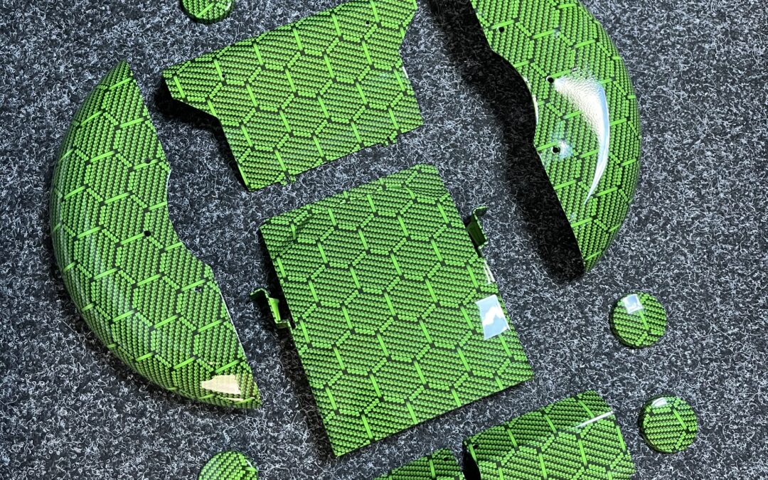 Mobility Panels Hydro Dipped In Green Hex Carbon