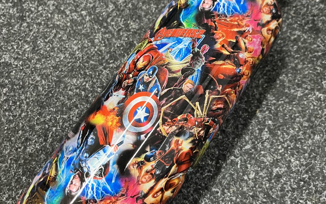 Fire Extinguisher Hydro Dipped in Marvel Design