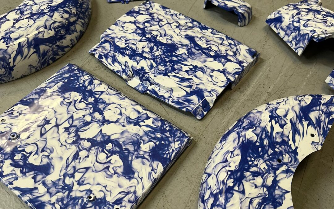 Mobility Panels Finished In Custom Design White and Blue Flames