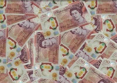HS 50 Pound Notes hydro dipping film pattern