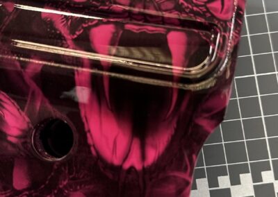 Air Rifle Stock Hydro Dipped in Pink Venom, action recess detail