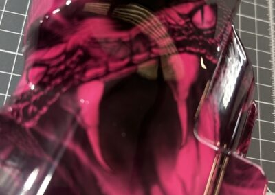 Air Rifle Stock Hydro Dipped in Pink Venom, cheek piece detail