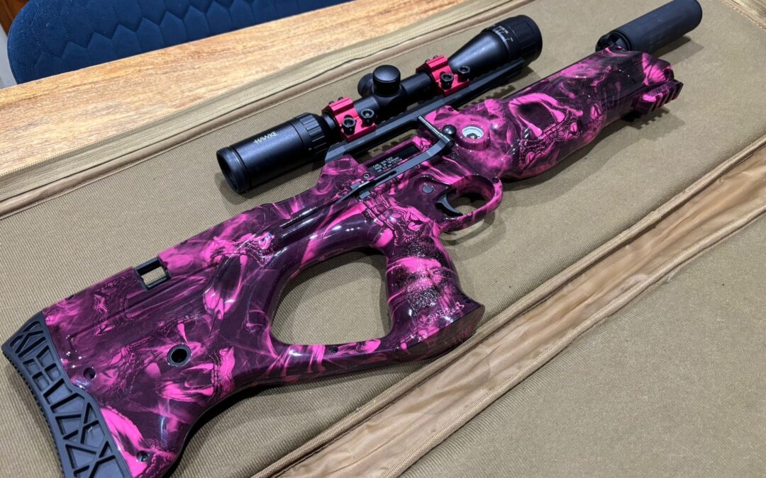 Air Rifle Stock Hydro Dipped in Pink Venom