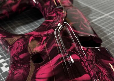 Air Rifle Stock Hydro Dipped in Pink Venom, grip detail