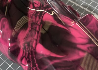 Air Rifle Stock Hydro Dipped in Pink Venom, pattern close-up
