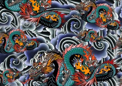 Japanese Dragon hydro dipping film pattern