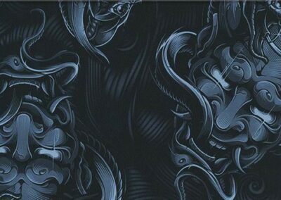 Hanya Mask hydro dipping film pattern