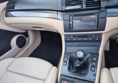 BMW E46 Convertible Interior and Front Splitter Hydro Dipped in Carbon Fibre
