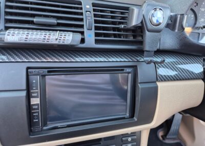 BMW E46 dash strip and radio surround in carbon fibre