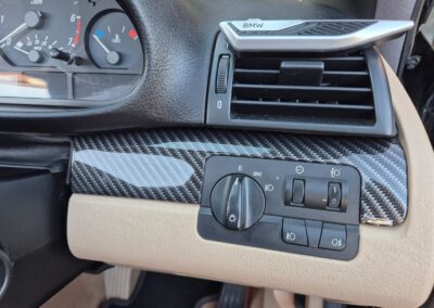 BMW E46 headlight switch trim hydro dipped in carbon fibre