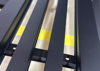 Detail of dark brass painted air vent slats