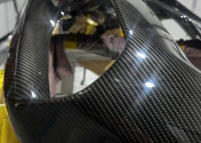 Ferrari Rear Diffuser Hydro Dipped in Carbon Fibre, corner return detail