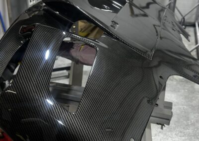 Ferrari Rear Diffuser Hydro Dipped in Carbon Fibre, vent opening detail