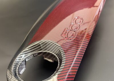 Fiat 500 Dash Trim Hydro Dipped in Red and Black Carbon Fibre