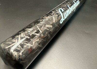 Forged carbon chip pattern detail on a baseball bat
