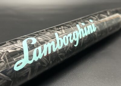 Baseball Bat Hydro Dipped in Forged Carbon with Custom Lamborghini Logo