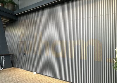 Fulham lettering on the feature wall, portrait view