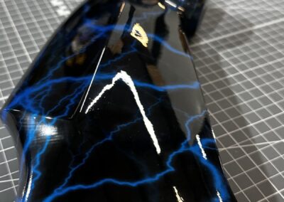 Gunstock Hydro Dipped in Blue Lightning, butt and cheek piece