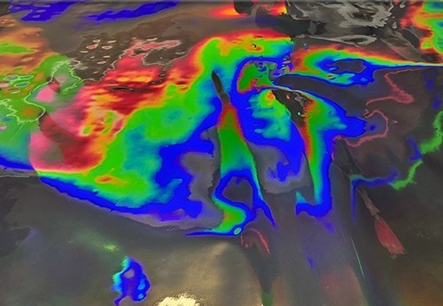Holographic Hydro Dipping Patterns