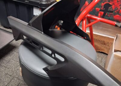 Kawasaki Z900 Hugger Hydro Dipped in Lined Carbon and Seat Cowl in Lest We Forget, before: hugger in matt black