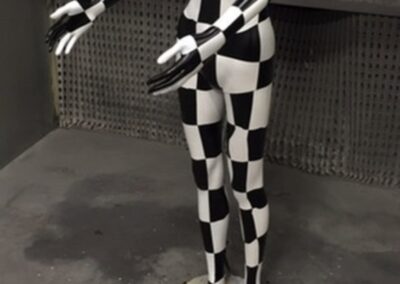Mannequin Light Stand Custom Painted in a Chequered Flag Design