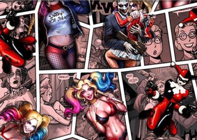 Harley Quinn Comic hydro dipping film pattern