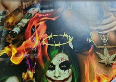 Joker Girl hydro dipping film pattern