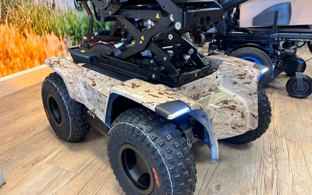 Off-Road Powerchair Hydro Dipped in Desert Digital Camo