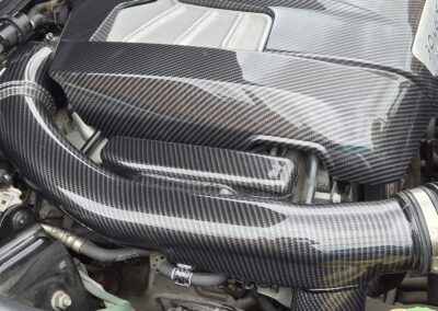 Porsche intake pipe hydro dipped in carbon fibre