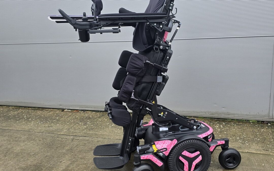 Powerchair Hydro Dipped in a Custom Pink Tartan Film