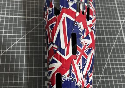 Prosthetic Leg Cover Hydro Dipped in Union Jack