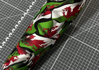 Prosthetic Leg Cover Hydro Dipped in Welsh Flag