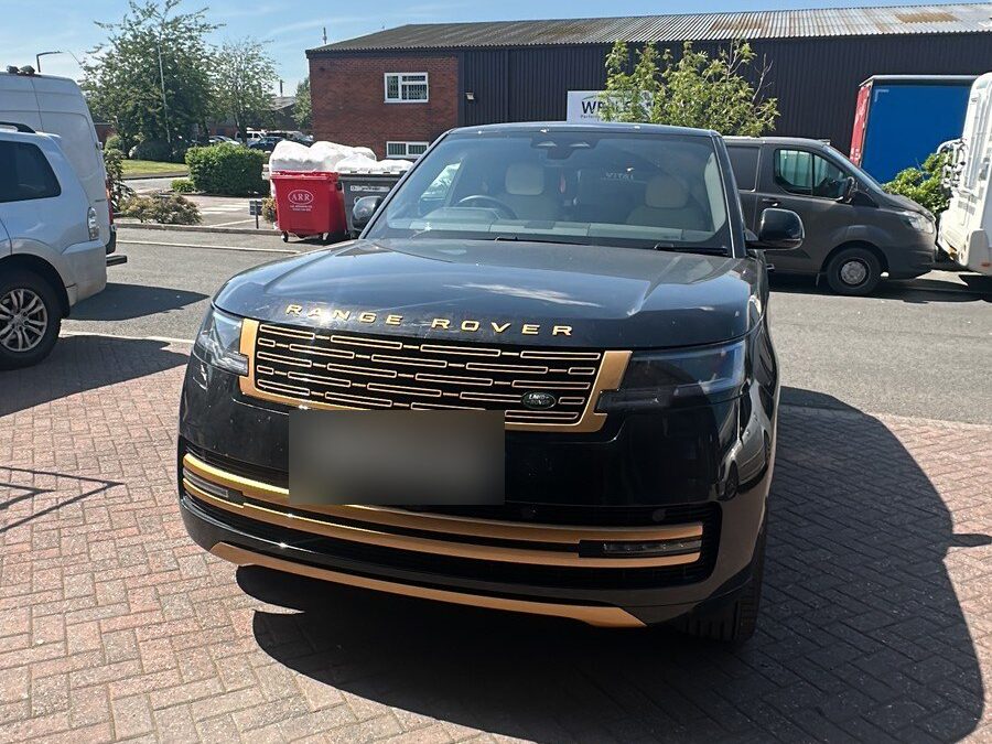 Range Rover Exterior Trims Painted in Gold