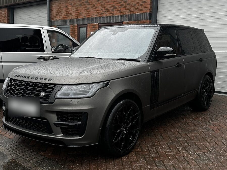 Range Rover Satin Wrap with Gloss Black Painted Exterior and Carbon Interior