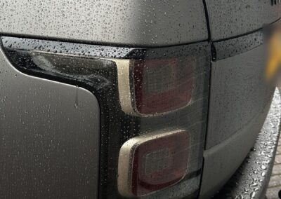Range Rover Satin Wrap with Gloss Black Painted Exterior and Carbon Interior, rear light and satin wrap