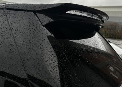 Range Rover Satin Wrap with Gloss Black Painted Exterior and Carbon Interior, rear spoiler detail