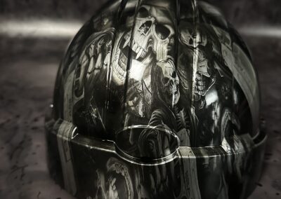 Vented Safety Hat Hydro Dipped in Bad Ass, rear view